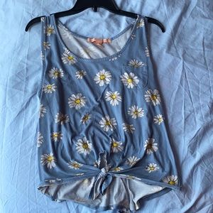 Rebellious One -XL w/blue base yellow& daisies.